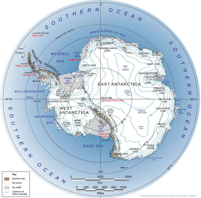 Antarctica Political Map