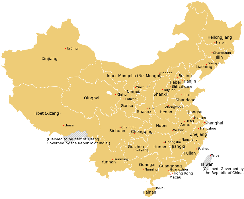 China administrative map