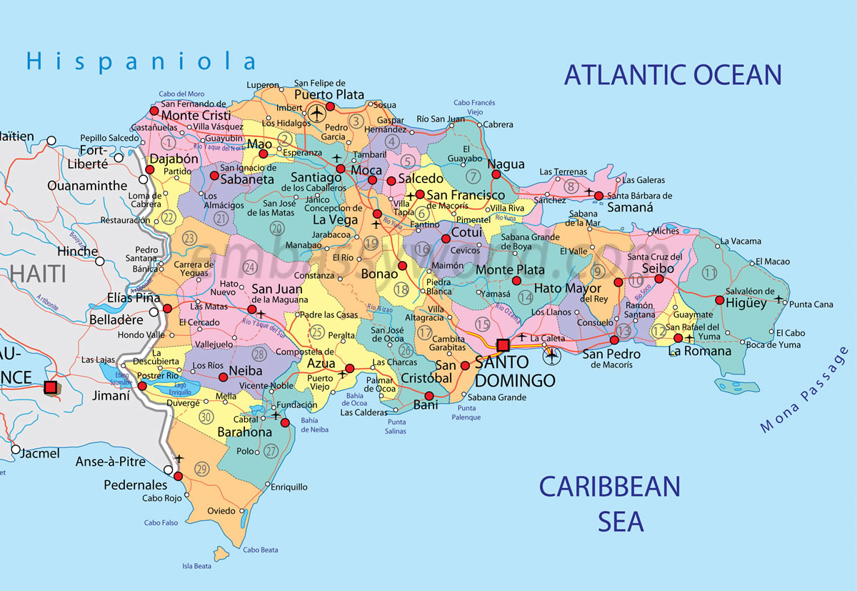 political map of dominican republic