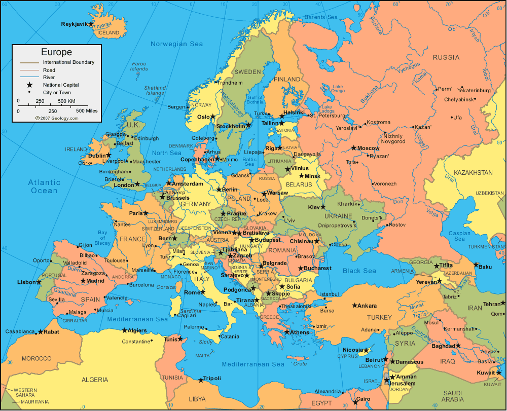 political map of europe