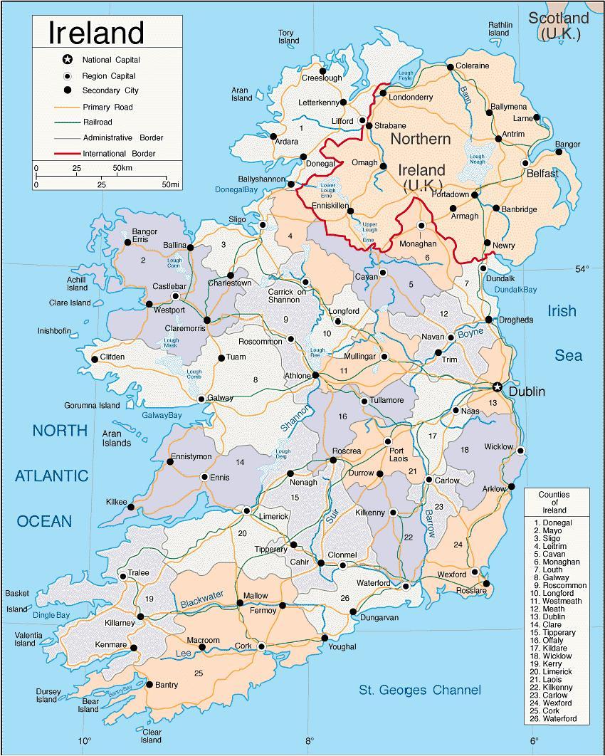 political map of ireland