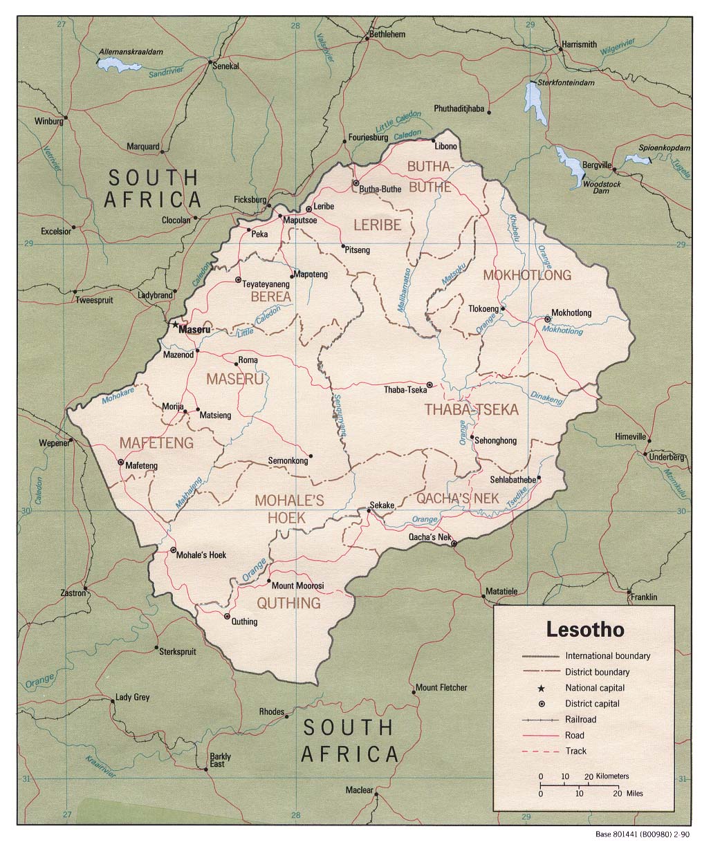 lesotho map