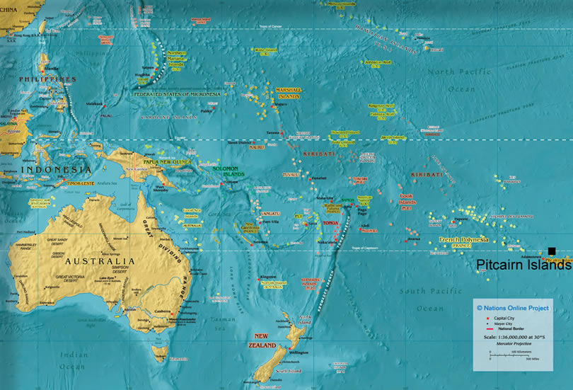 Map of Pitcairn Islands