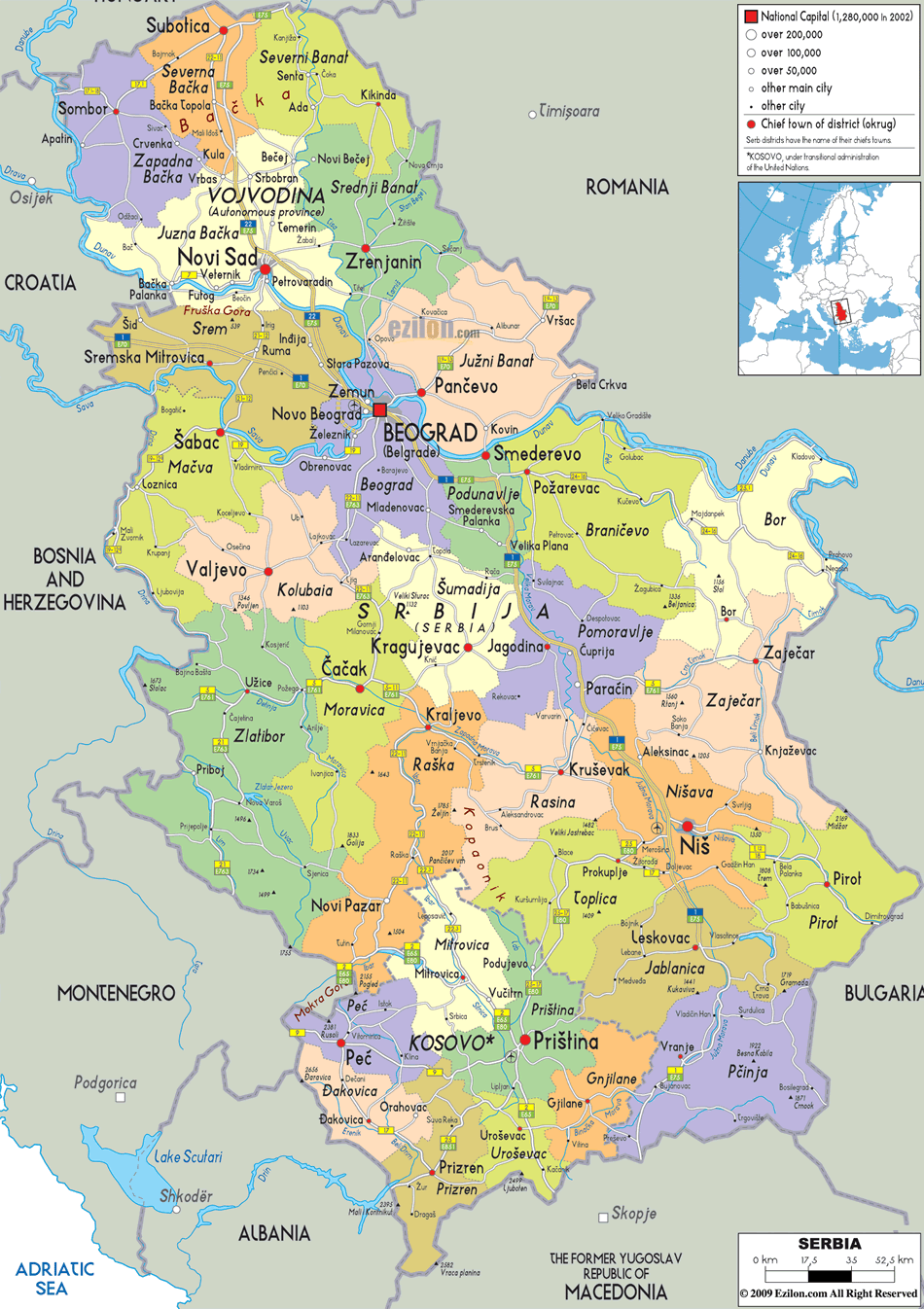 Serbian political map