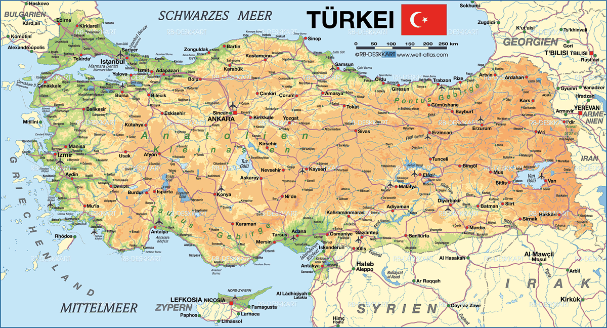 Physical map of turkey ezilon maps - layarkaca21 - LK21