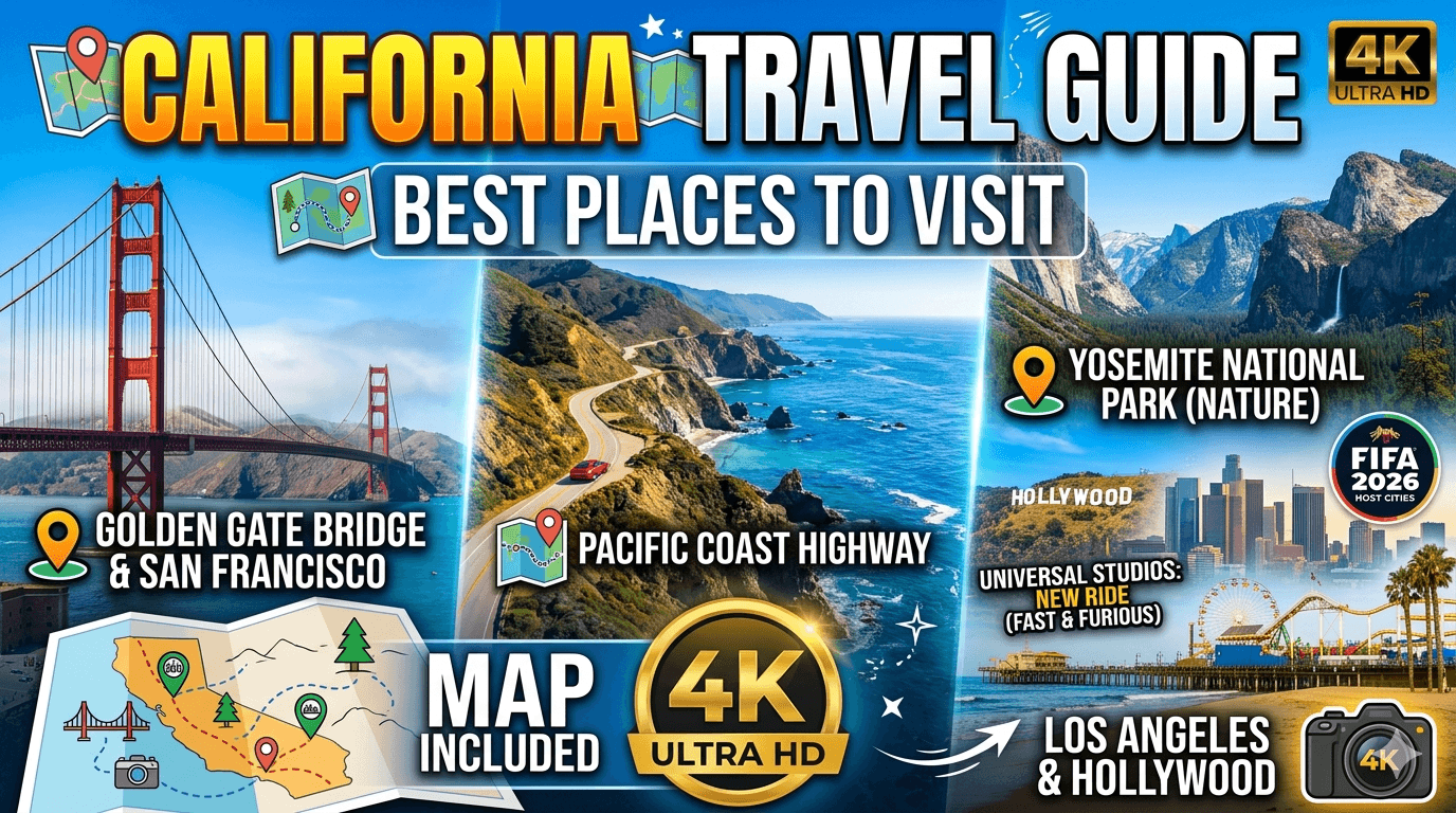 California Travel Guide with Map