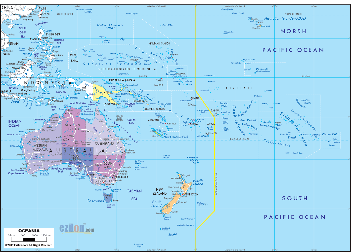 oceania australia map