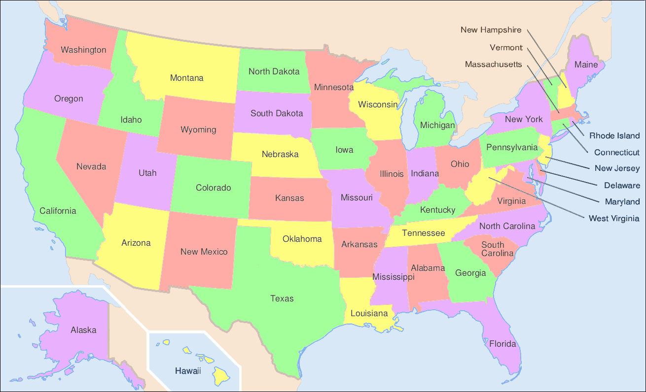 us states map