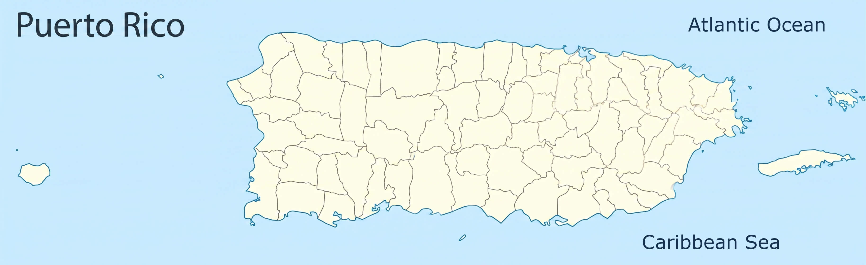 Puerto Rico municipality outline map