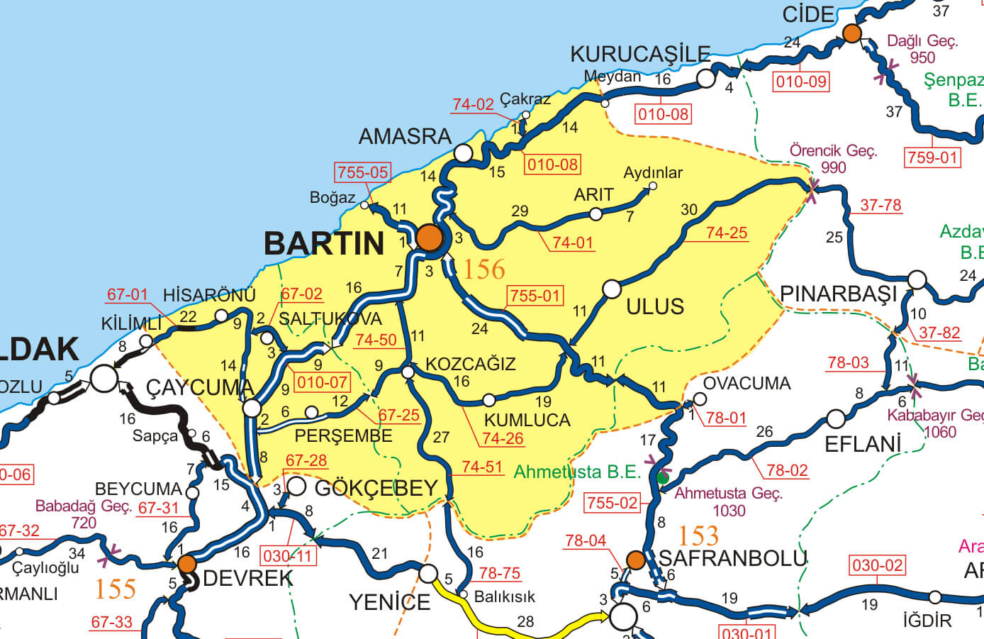 Amasra Map, Bartin