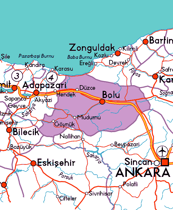 Karacasu Map, Bolu
