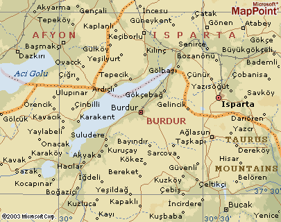 Aglasun Map, Burdur