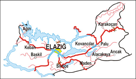 Alacakaya Map, Elazig
