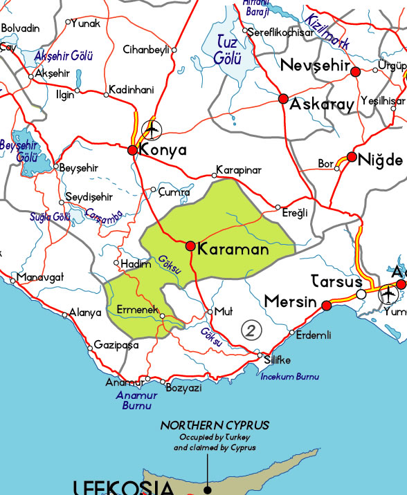 Kazimkarabekir Map, Karaman