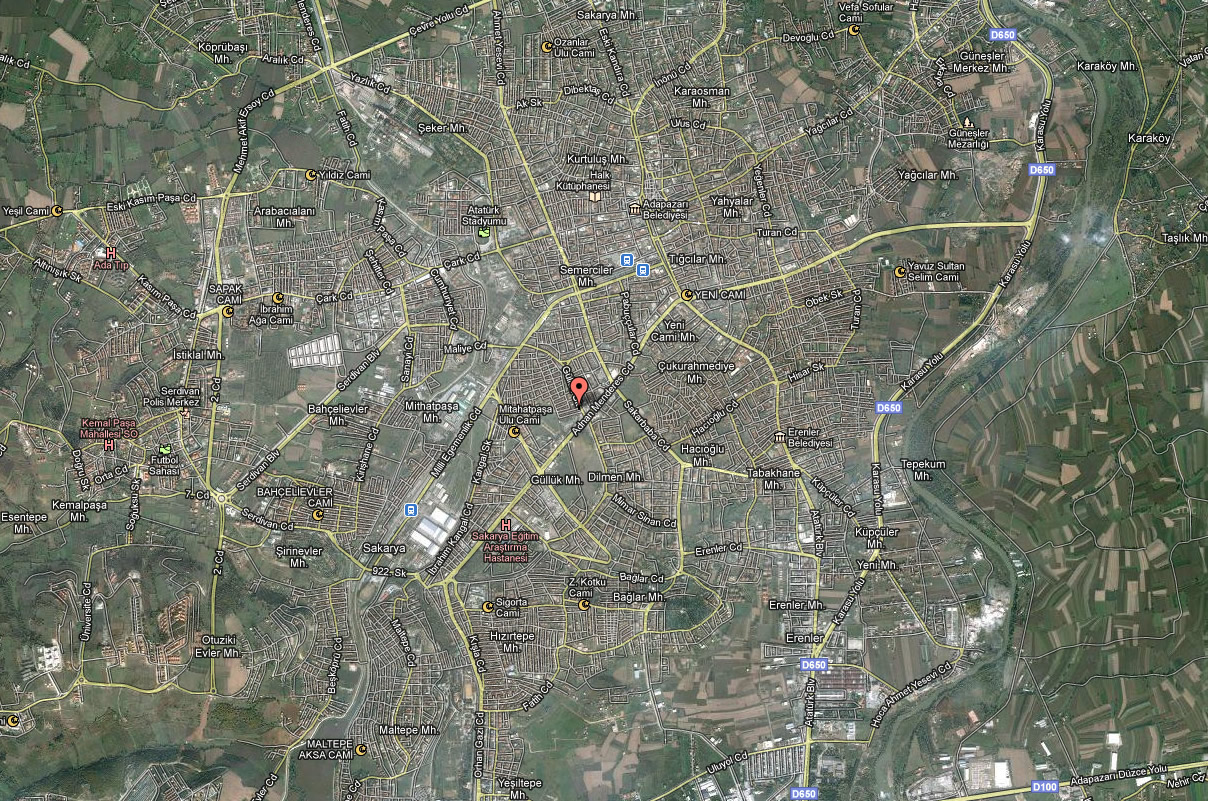 Adapazari Map, Sakarya