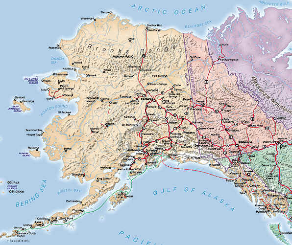 Alaska Map Map Of Alaska State Usa Highways Cities Roads