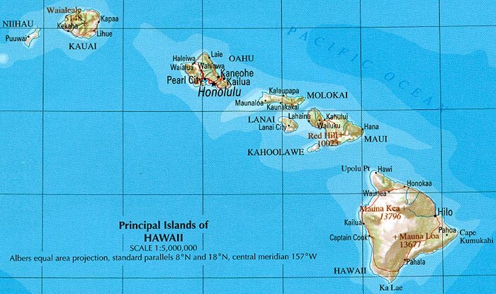 principal islands of hawaii map