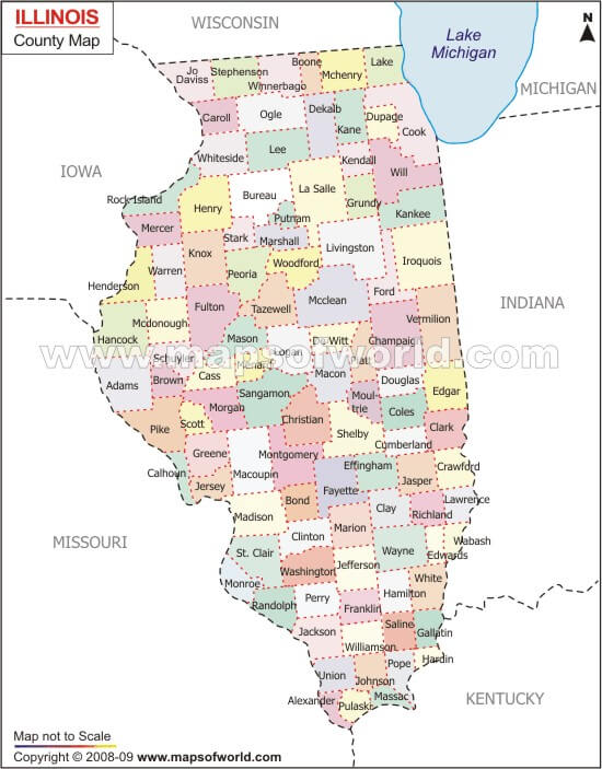 illinois county map