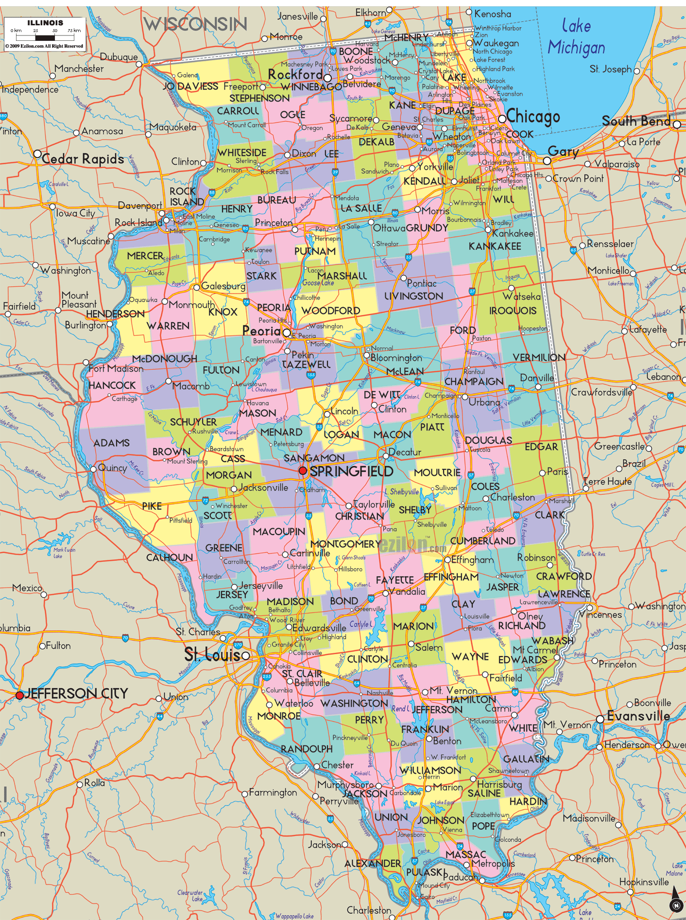 illinois map