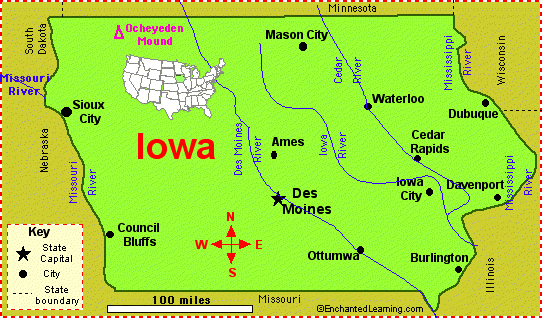 Iowa cities map