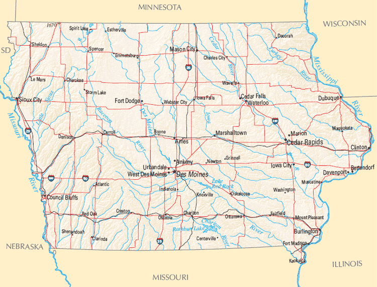 iowa river map