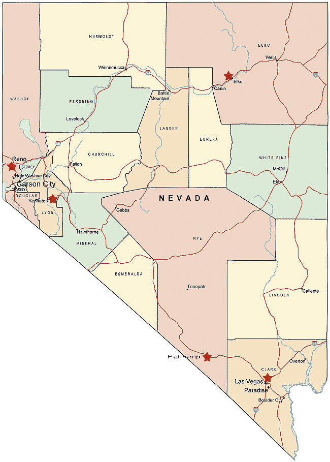 Nevada State Map California