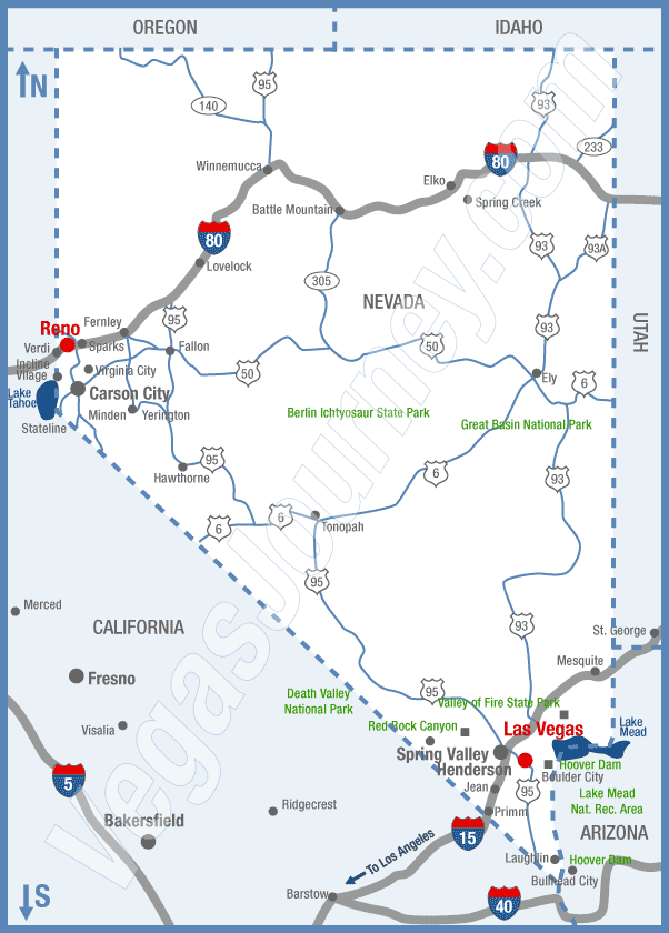 Nevada State Map California