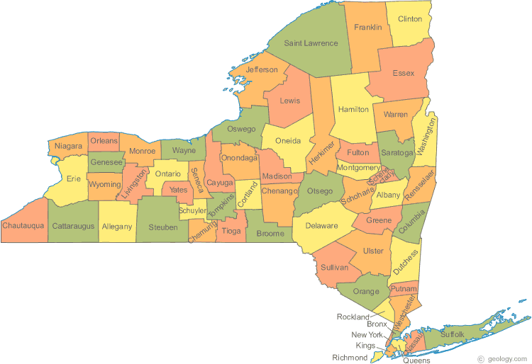 new york county map