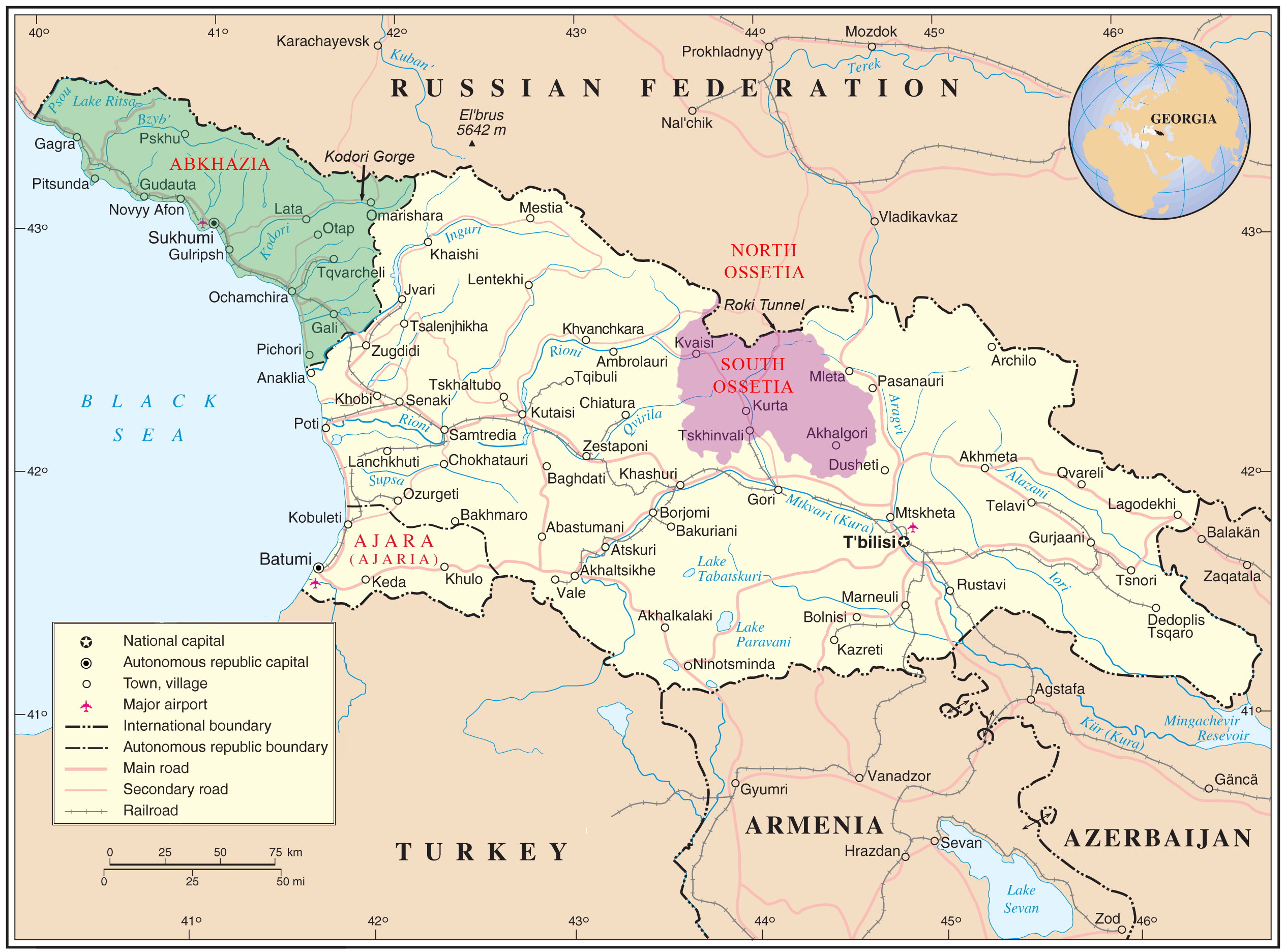 abkhazia georgia russia map