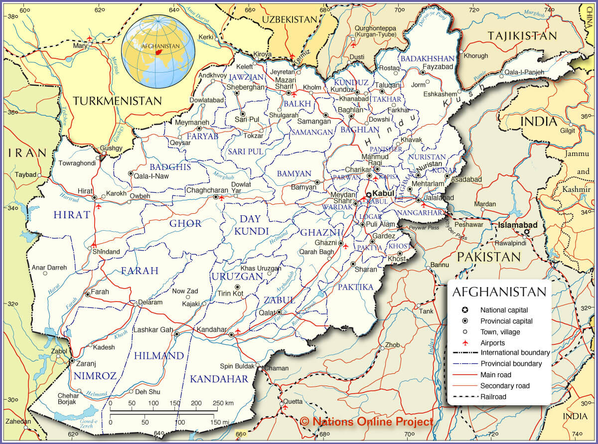 Afghanistan Provinces Map