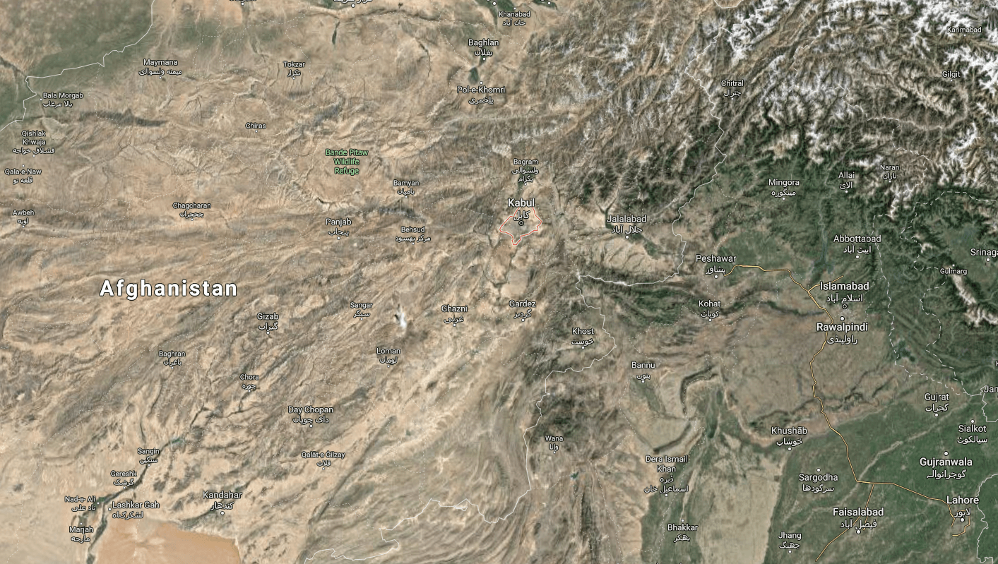 kabul afghanistan google map