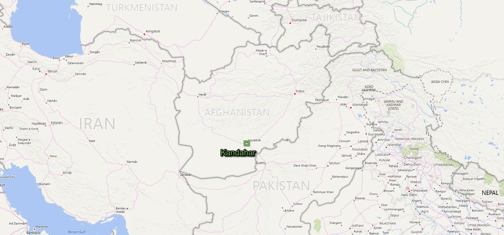 kandahar afghanistan country map