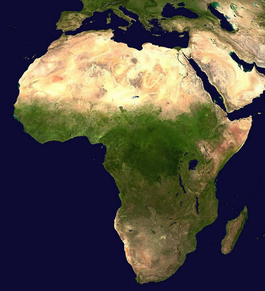 africa satellite image map