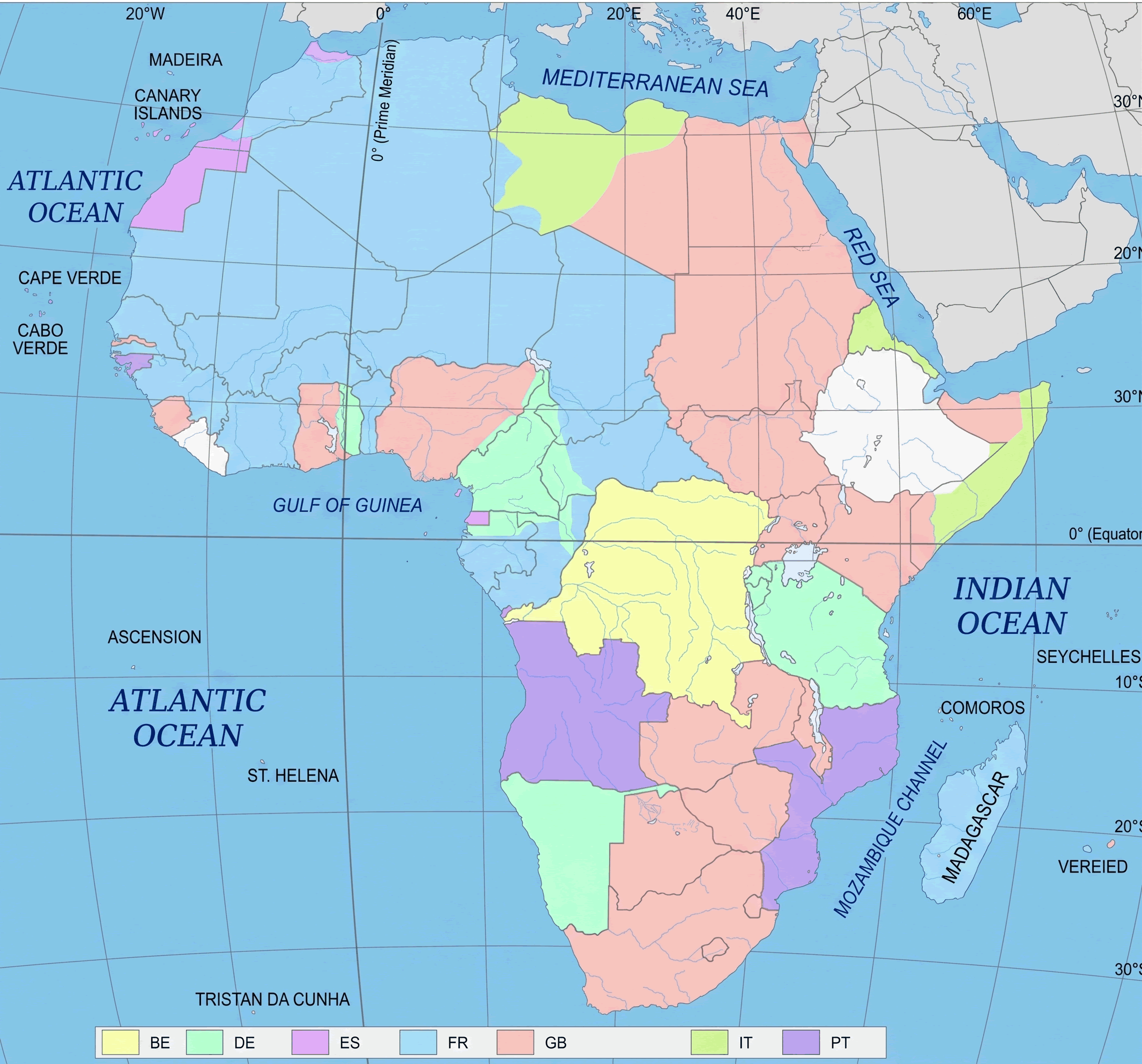 Africa colonial powers map 1913