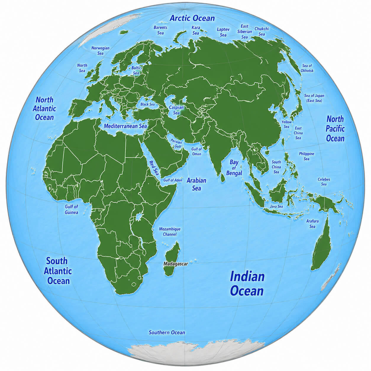 Afro Eurasia world map