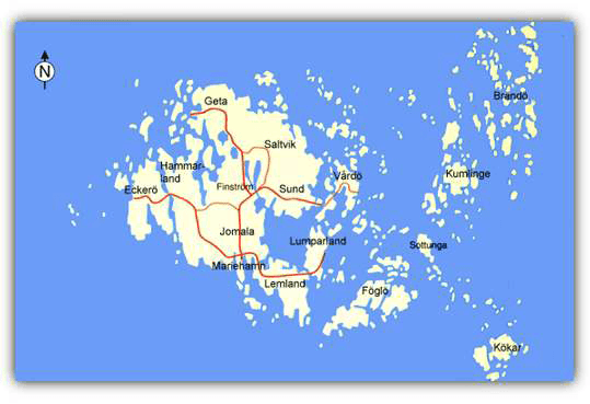 Aland Islands Cities Map