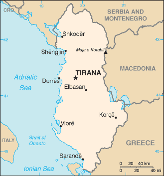 albania map cities