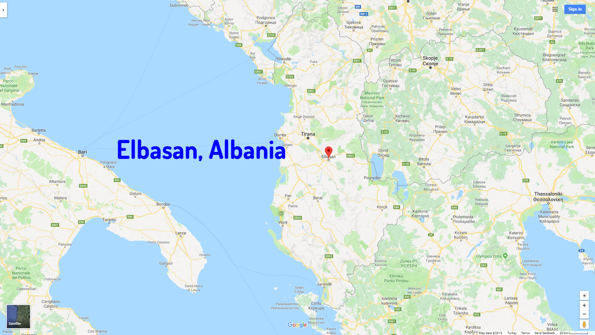 Elbasan map Albania