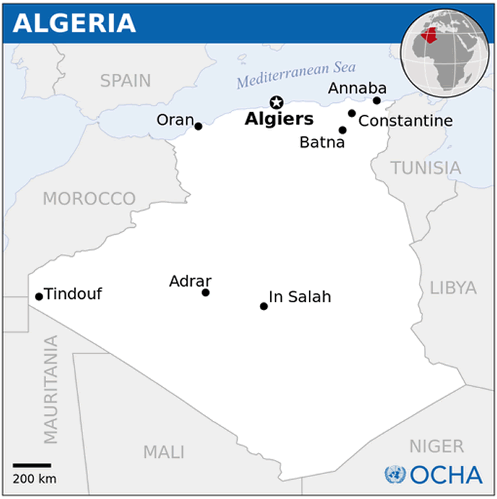 algeria locaition map