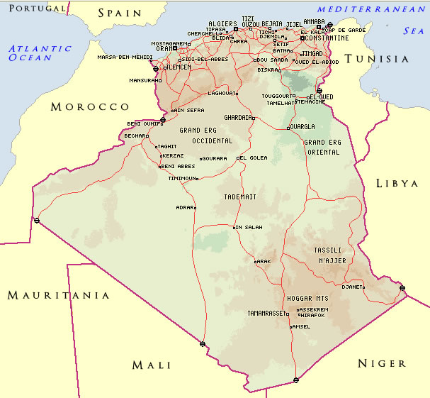 batna country map algeria