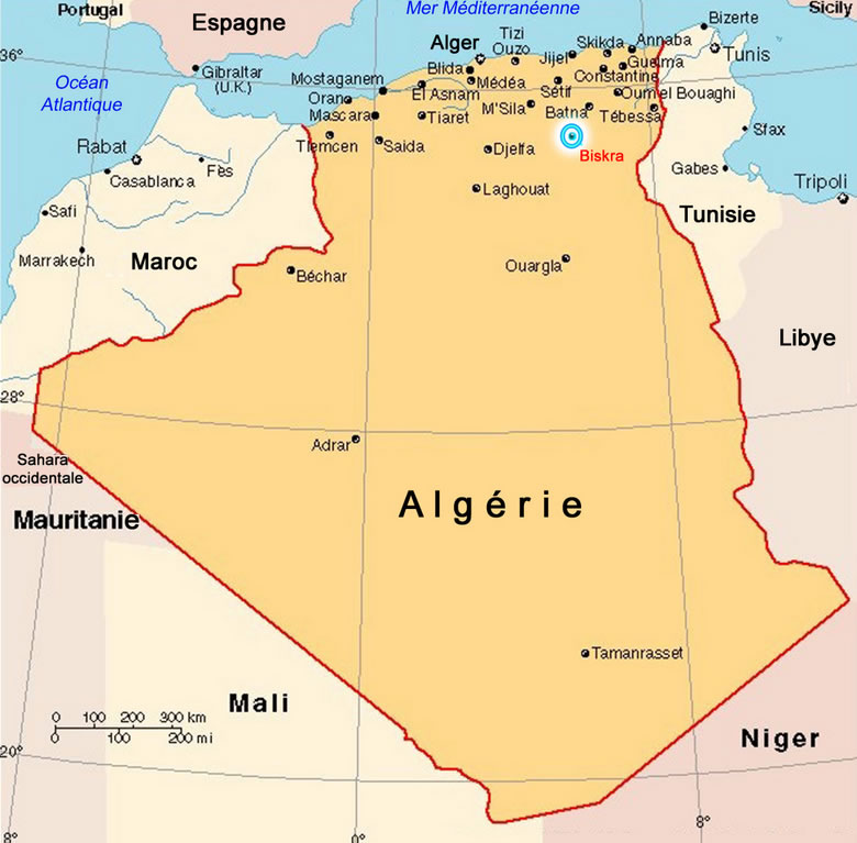 biskra political map algeria