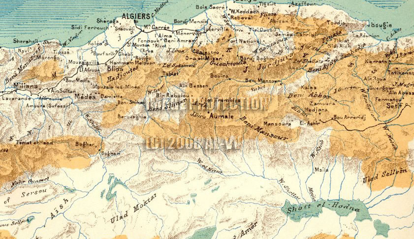 oran physical map algeria