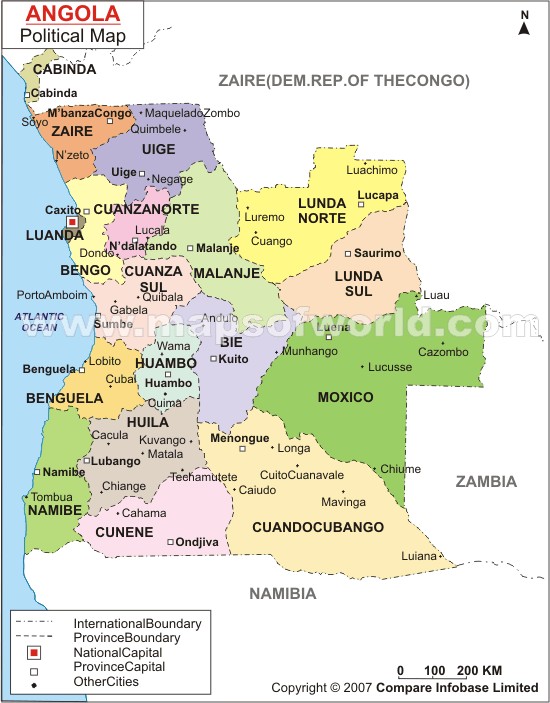 Angola Regions Map