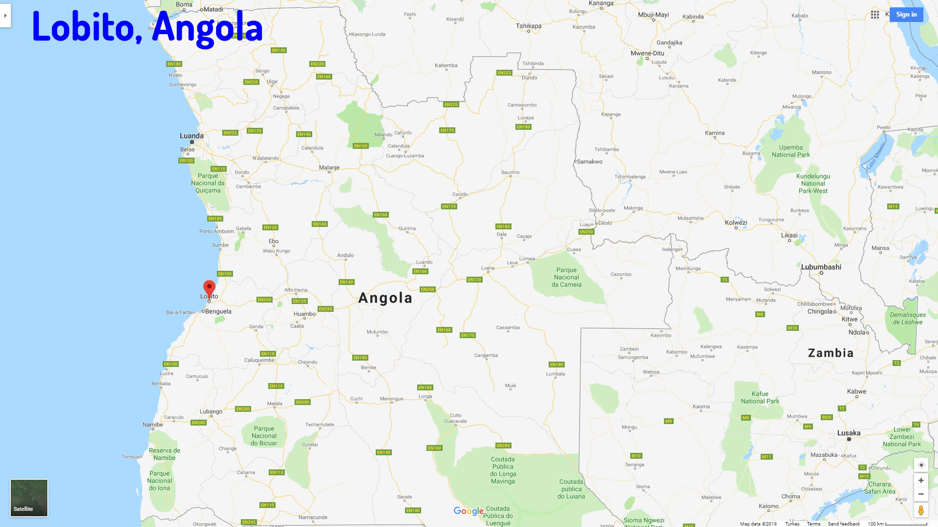 Lobito map Angola