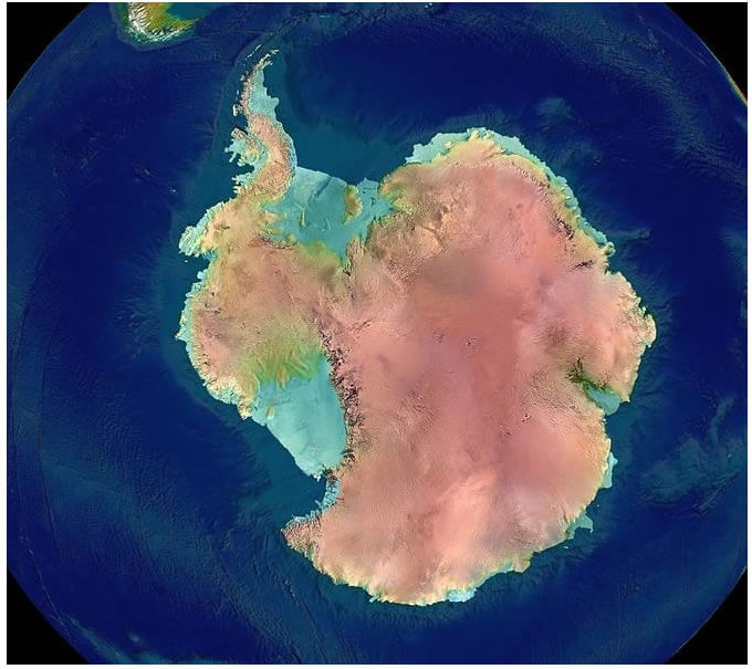 antarctica relief map