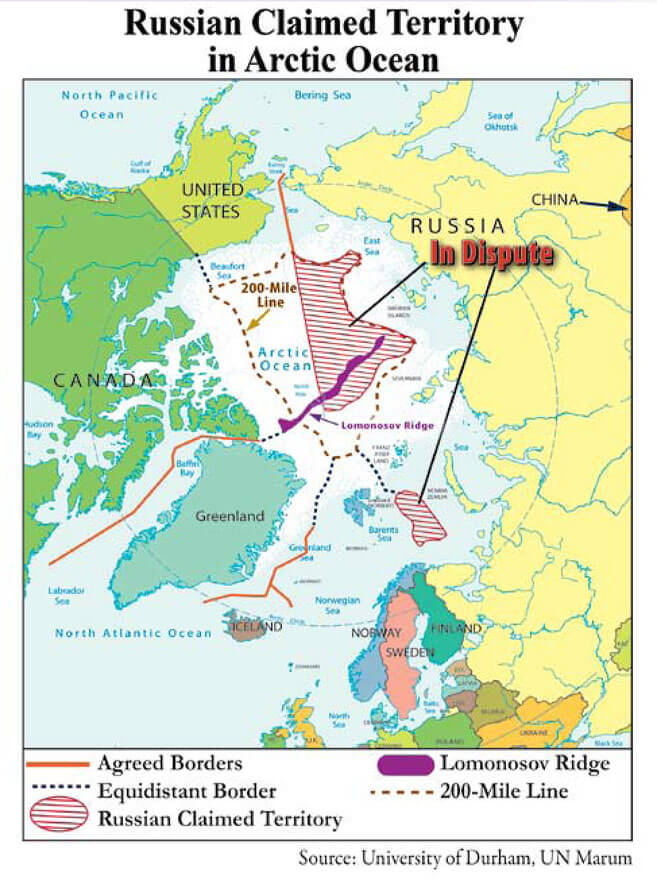Russian Claimed Territory Arctic Ocean 2008