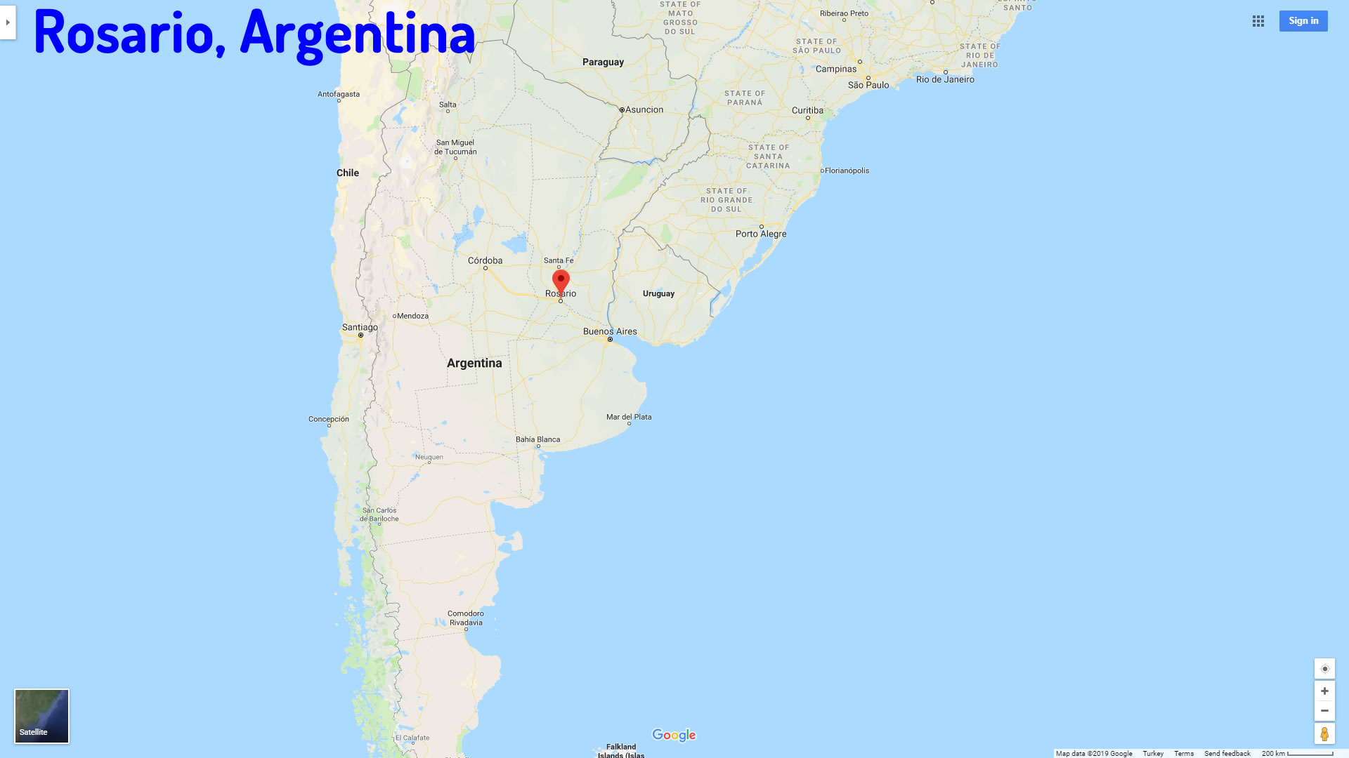 Rosario map argentina