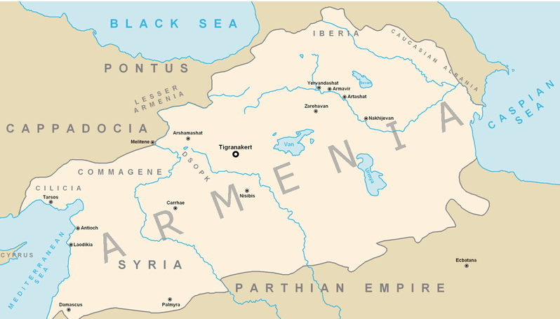 armenian empire map bc 95 66