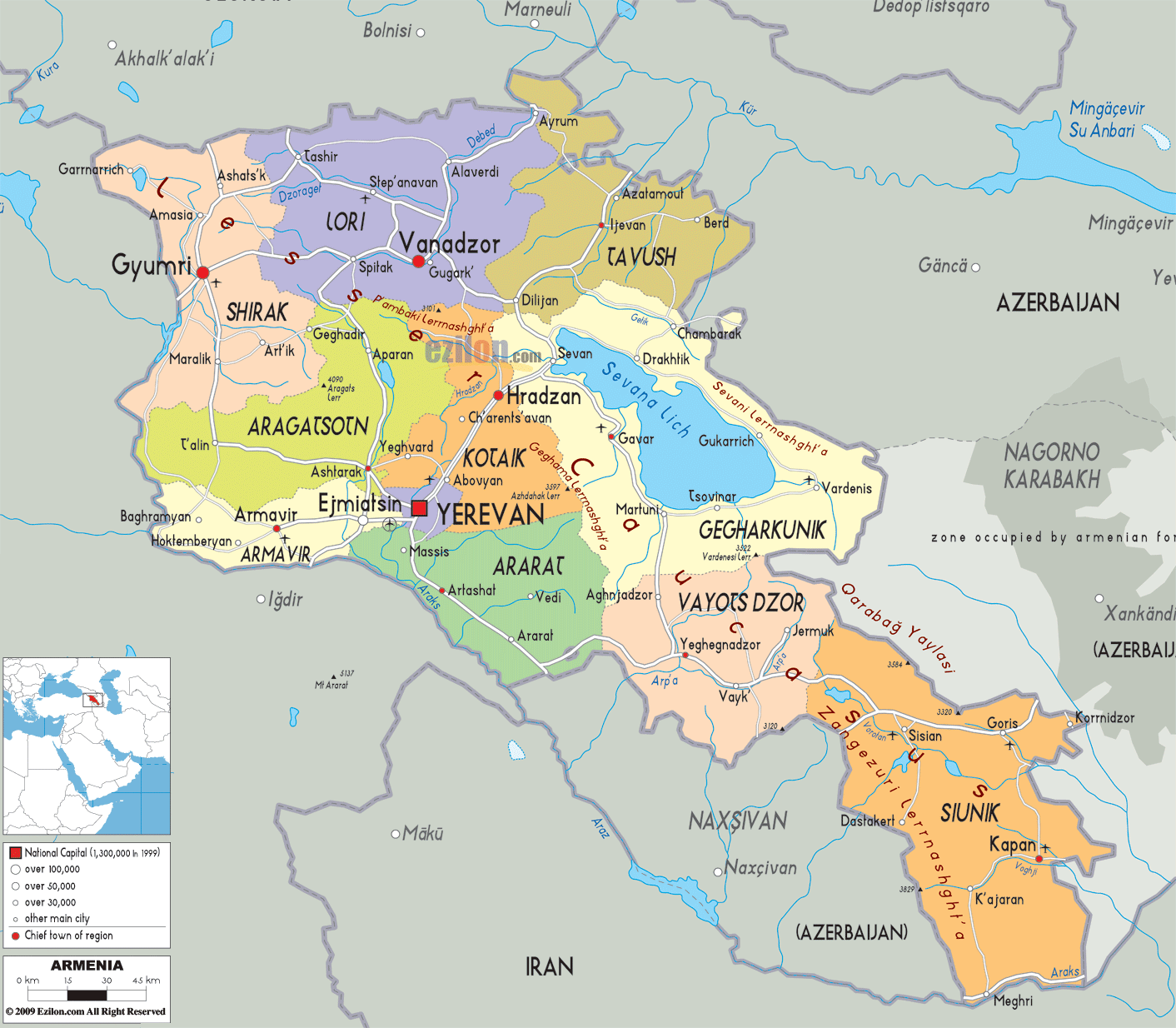 Armenian Political Map