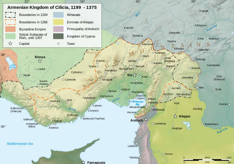 Cilician Armenia Map 1200